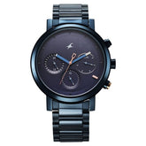 Fastrack Men's Watch Blue Dial with Blue Stainless Steel Band, 3287KM08